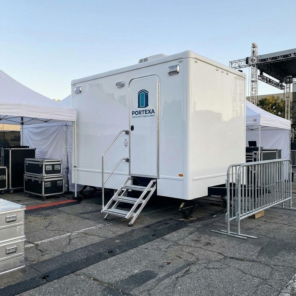 Luxury restroom trailer rental in Dallas