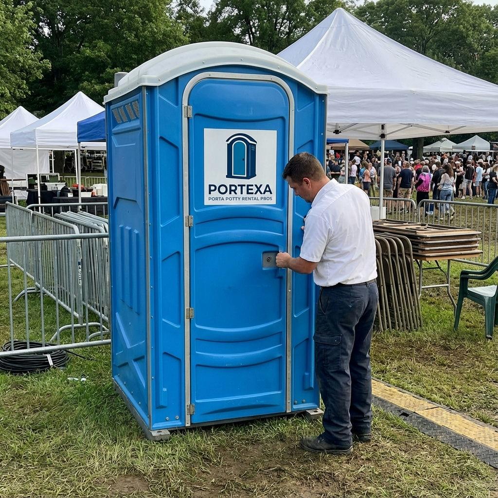Porta potty service technician