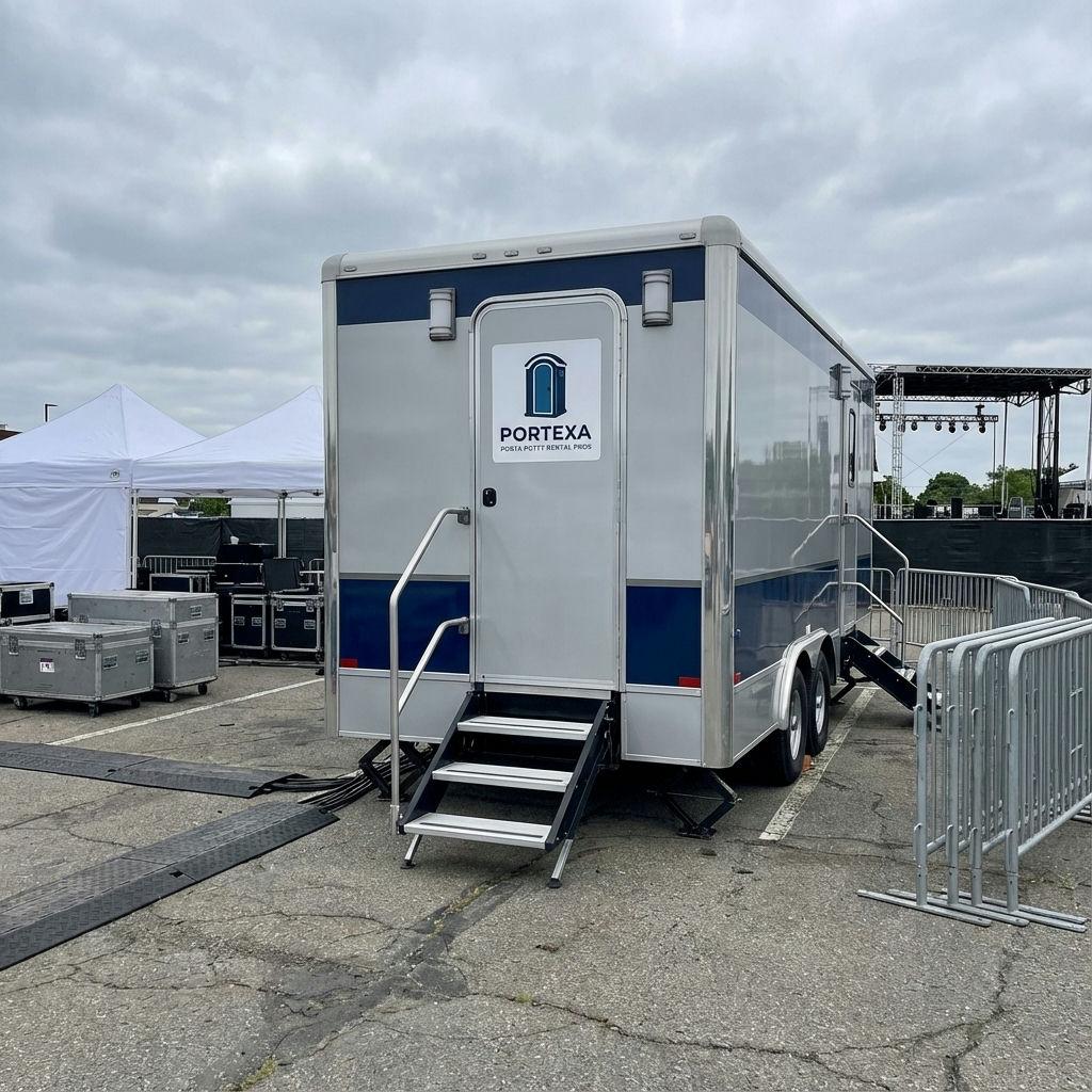 Restroom trailer concert venue